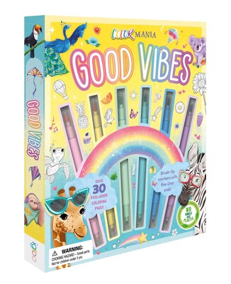 Color mania Good Vibes with Dual-Tip Brush Pens - Sabiqounbooks