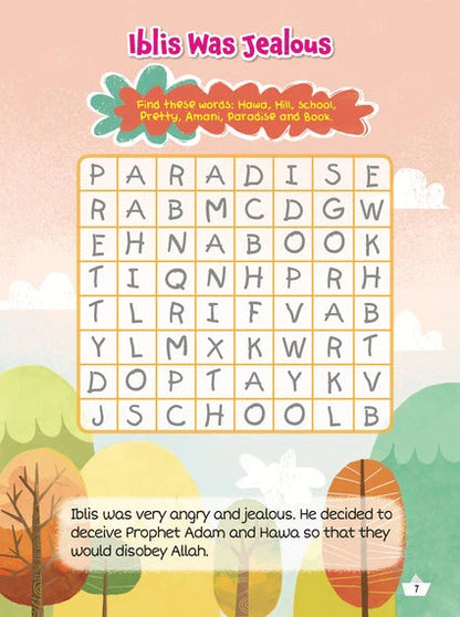 Prophet Adam and Wicked Iblis activity book - Sabiqounbooks