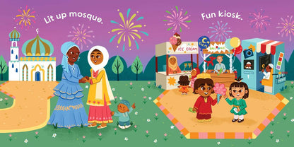 Excited for Eid (An Our Neighborhood Series Board Book for Toddlers Celebrating Islam) - Sabiqounbooks