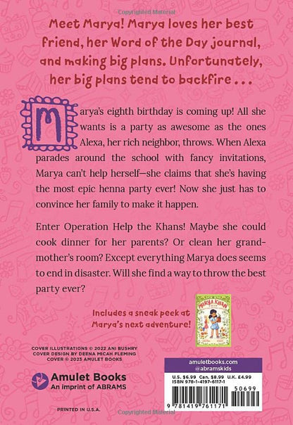Marya Khan and the Incredible Henna Party (Marya Khan #1) - Sabiqounbooks