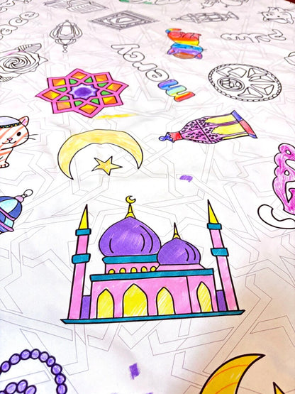 Islamic Coloring Tablecloth for Kids - Sabiqounbooks