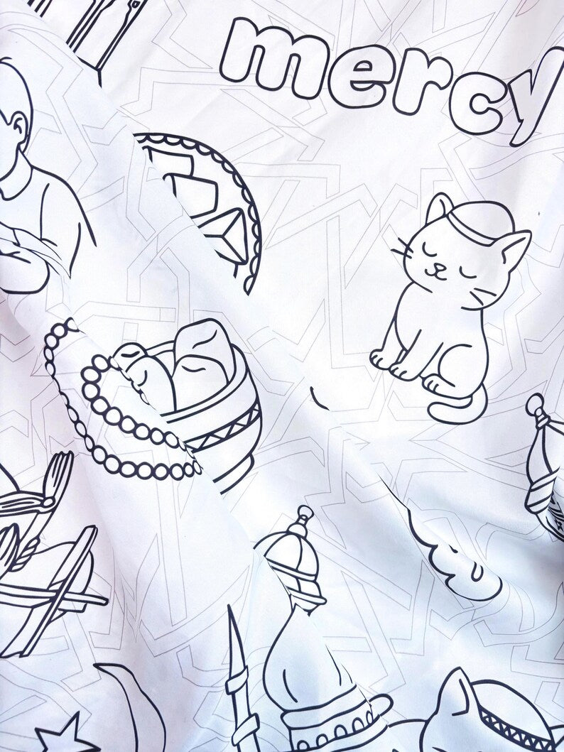 Islamic Coloring Tablecloth for Kids - Sabiqounbooks