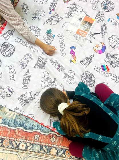 Islamic Coloring Tablecloth for Kids - Sabiqounbooks