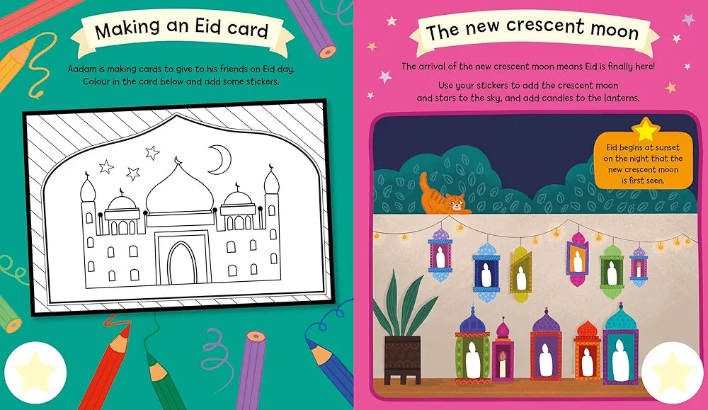 Happy Eid Stickers Activity - Sabiqounbooks