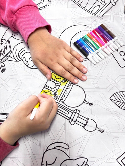 Islamic Coloring Tablecloth for Kids - Sabiqounbooks