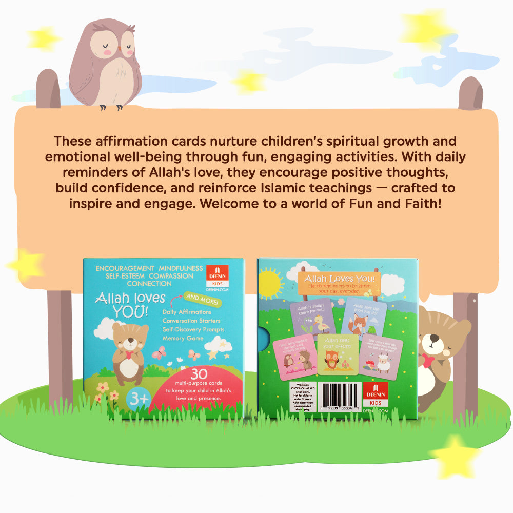 Allah loves You Memory Game & Affirmation Cards - Sabiqounbooks